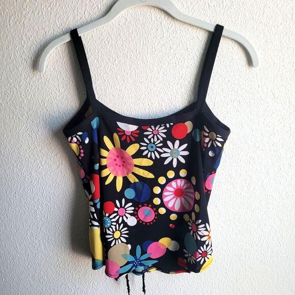 VTG Y2K Cynthia Steffe Top M Strappy Tank Boho Floral Whimsigoth USA - Picture 3 of 15